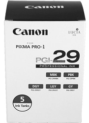 PGI-29 LUCIA Series Five Monochrome Ink Tanks Pack for PIXMA PRO-1 Printer