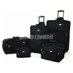 5 Piece Nested Travel Luggage Set (Black)