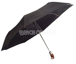 Black 42" Automatic Open/Close Wood Handle Umbrella