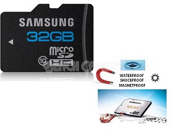 microSD High Speed 32GB Class 10 Waterproof and Shockproof Memory Card