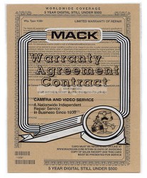 Five Year Total Digital Camera Warranty Certificate (f/ Cameras up to $300)*1058