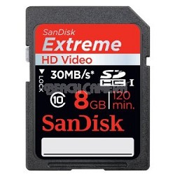 8 GB Extreme HD Video Secure Digital Memory Card 30MB/s (Class10)
