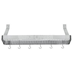 Chef's Classic 36-Inch Rectangular Wall-Mount Bookshelf Rack, Brushed Stainless