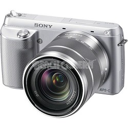 NEX-F3K Digital Camera built in flash with 18-55mm Lens (Silver) - OPEN BOX