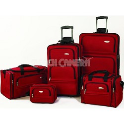 5 Piece Nested Luggage Set (Red)