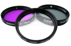 72mm UV, Polarizer & FLD Deluxe Filter kit (set of 3 + carrying case)