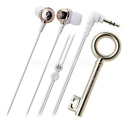 ATH-CKF500 Fashion Fidelity In-Ear Rhinestone Headphones - Pink/Gold