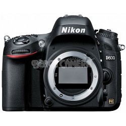 D600 24.3 MP CMOS FX-Format Digital SLR Camera (Body Only)