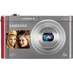 DV300F 16 MP 5X Wi-Fi Dual View Digital Camera - Silver/Red