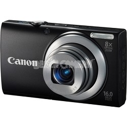 A4000 IS 16MP Black Digital Camera 8x Optical 28mm Wide-Angle Lens