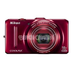 COOLPIX S9300 16MP 18x Opt Zoom 3.0 LCD Digital Camera - Red