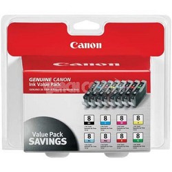 CLI-8 8 Color Multi Pack Ink Cartridge for PIXMA Pro9000 and Pro9000 Mark II