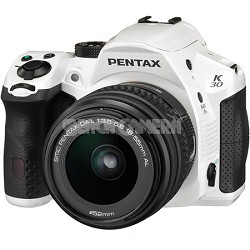 K-30 White w/ 18-55mm Lens 16MP Rugged Weatherproof Digital SLR Camera Kit