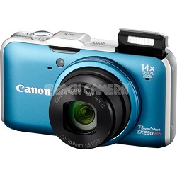 PowerShot SX230 HS 12MP 14x Zoom Blue Digital Camera