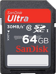 64GB Ultra SDXC  UHS-I Card 30MB/s  (Class 10)