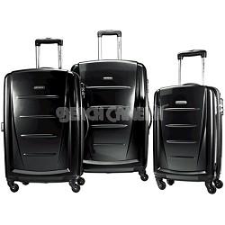 Winfield 2 3 Piece Roller Luggage Set (Black)
