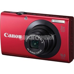 PowerShot A3400 IS 16MP Red Digital Camera 5x Optical Zoom 3 inch Touch Panel