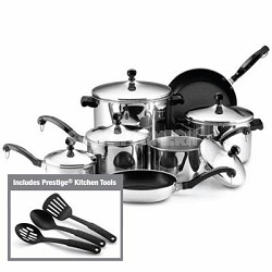 50049 Classic Stainless Steel 15-Piece Cookware Set