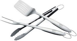 Professional-Grade Stainless-Steel 3-Piece Barbeque Tool Set