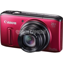 PowerShot SX260 HS Red Digital Camera 20x Optical Zoom 1080p Video