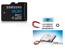 microSD High Speed 8GB Waterproof and Shockproof Class 6 Memory Card (Bulk)