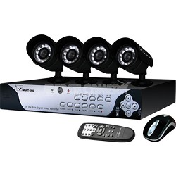 8-channel H.264 DVR with 4 Night Vision Cameras (500GB HDD)