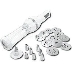 CCP-10 Electric Cookie Press with 12 Discs and 8 Decorating Tips (White)