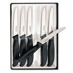 Cutlery 6-Piece Steak Knife Set with 4 1/2 inch serrated edge spear Tip Blades