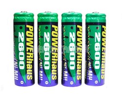 Pack OF 4 2600 AA NMH Rechargeable Batteries (charger not included)