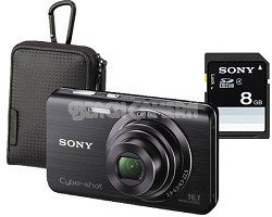 Cyber-shot DSC-W650 16.1 MP Compact Digital Camera Kit w/ Sony Case and 8GB Card