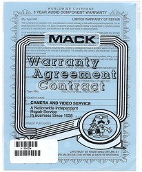 Three Year Extended Warranty Certificate for Audio {up to 2,500} *1049*