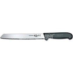 Cutlery 8" Wavy Edge Bread Knife with Black Fibrox Handle